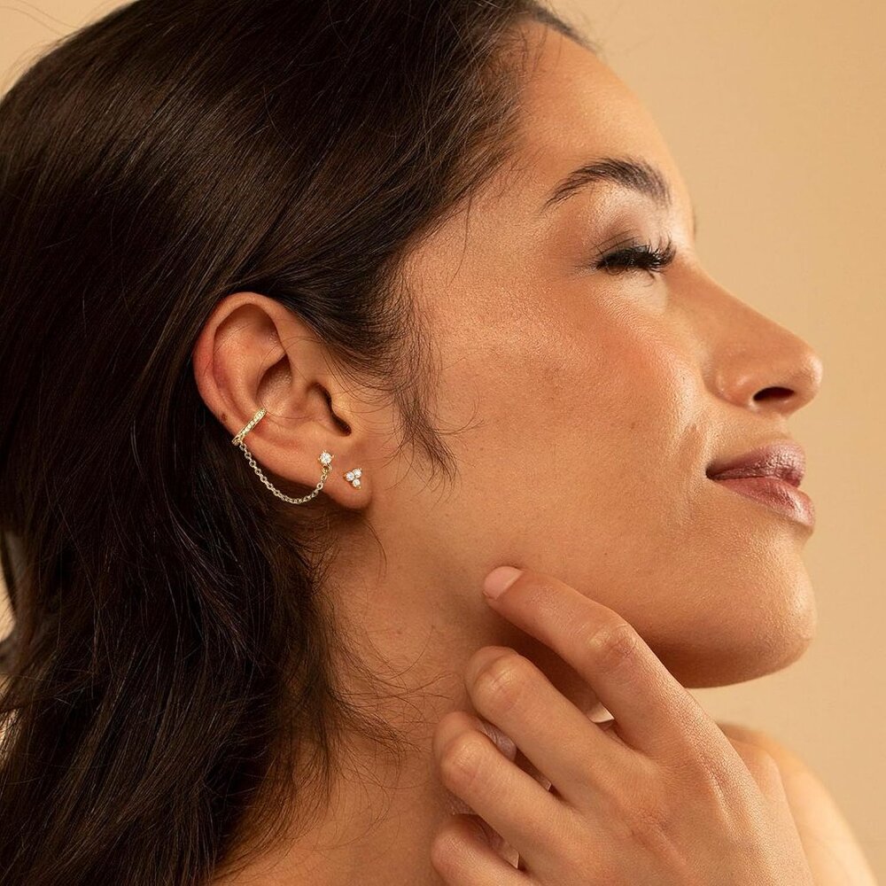 Trendy Gold Earring Stack Set - Hypoallergenic Cz… - image 5